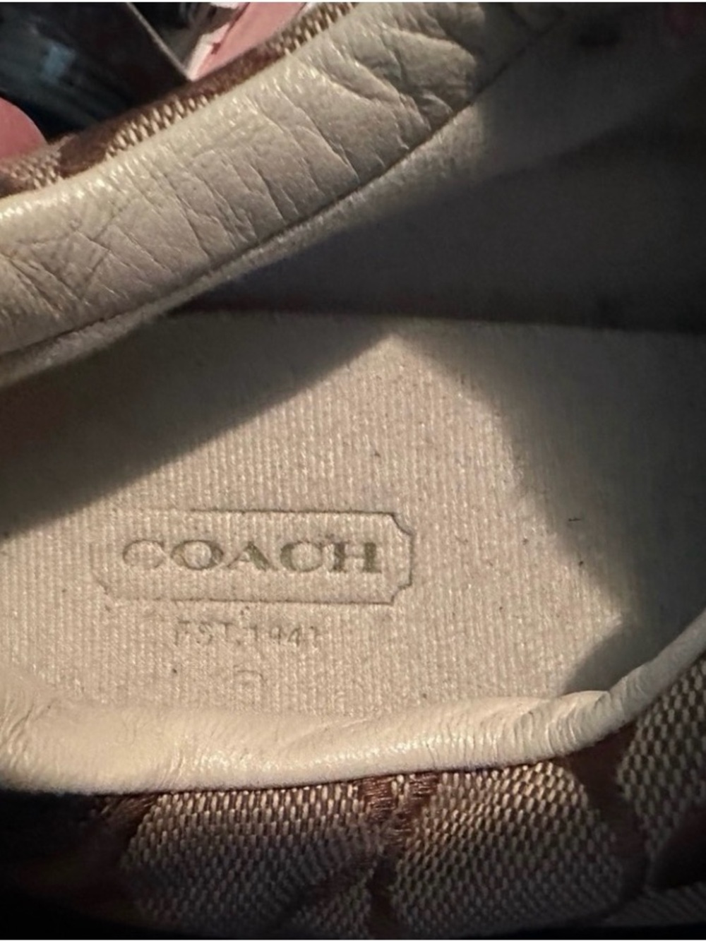 Coach monogram, Patterned Sneakers Size 8M Velcro latches - Picture 6 of 9